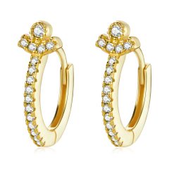 Cercei din argint Golden Clear Crystals-Cercei >> Cercei din argint