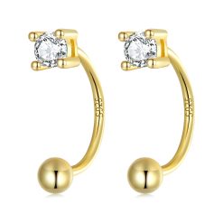 Cercei din argint Golden Crystal Balls-Cercei >> Cercei din argint