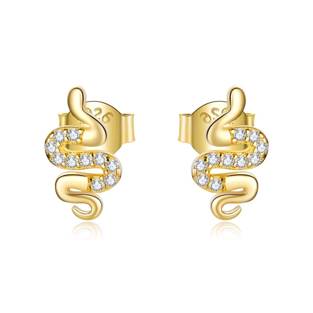 Cercei din argint Golden Crystal Snake-Cercei >> Cercei din argint