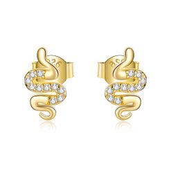 Cercei din argint Golden Crystal Snake-Cercei >> Cercei din argint