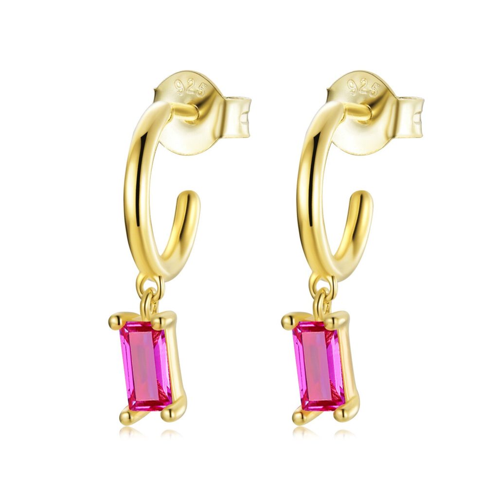 Cercei din argint Golden Dropped Rectangle Agate-Cercei >> Cercei din argint