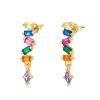 Cercei din argint Golden Multicolored Crystals-Cercei >> Cercei din argint