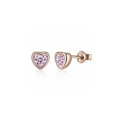 Cercei din argint Gorgeous Hearts Pink-Cercei