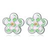 Cercei din argint Mini Green Flower-Cercei >> Cercei din argint