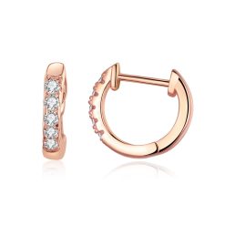 Cercei din argint Rose Studded Circles-Cercei >> Cercei din argint