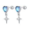 Cercei din argint Sea Crystal Heart-Cercei >> Cercei din argint