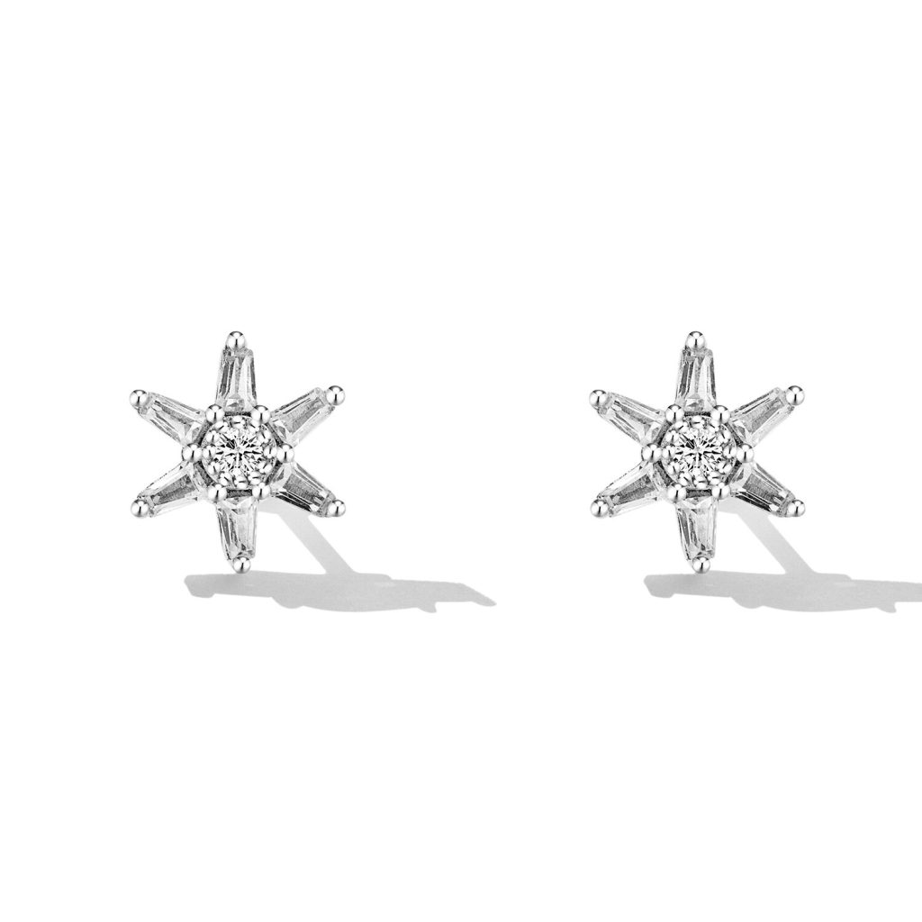Cercei din argint Shinning Studded Stars-Cercei >> Cercei din argint