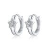 Cercei din argint Silver Little Crystal Star Hoops-Cercei >> Cercei din argint