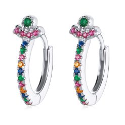 Cercei din argint Silvery Multicolored Crystals-Cercei >> Cercei din argint
