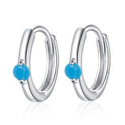 Cercei din argint Simple Blue Stone-Cercei >> Cercei din argint