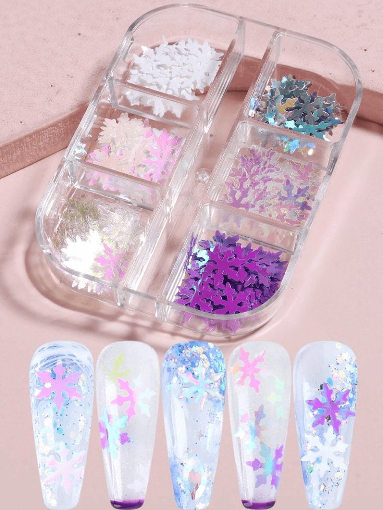 Fulgi de nea decor iarna set 6 modele 844H - CWML-6 - EVERIN-NAIL ART ❤️