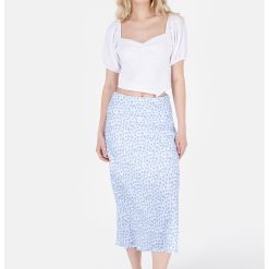 Fusta midi cu imprimeu floral-FEMEI-IMBRACAMINTE/Fuste
