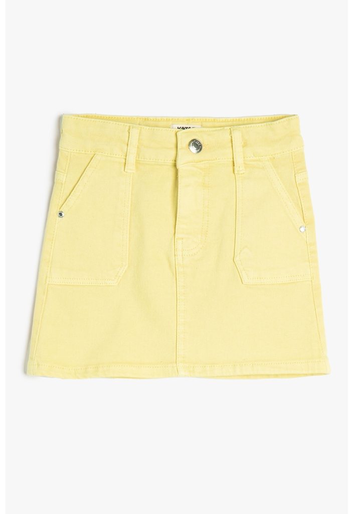 Fusta mini din denim cu buzunare laterale-FETE-IMBRACAMINTE/Fuste