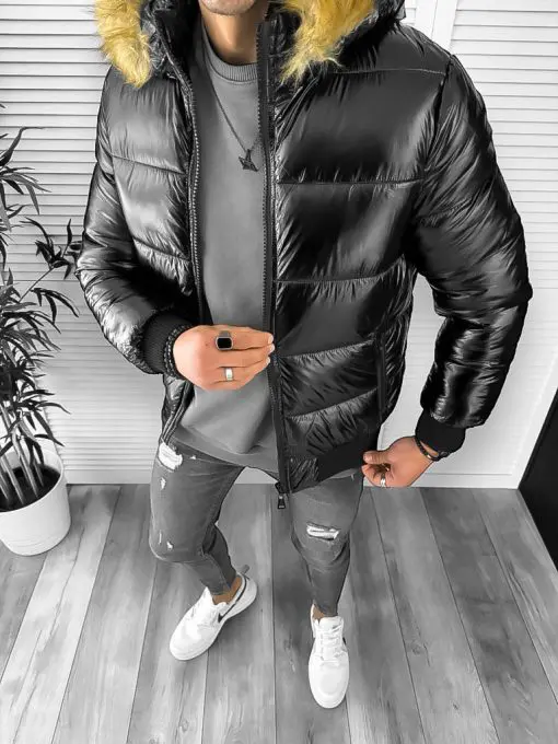 Geaca barbati  de iarna neagra 2220 67-5-Geci barbati > Geci iarna