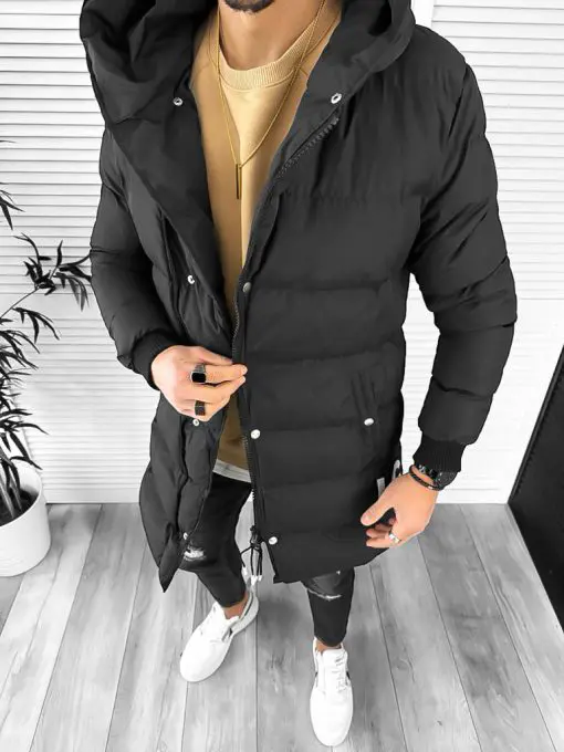 Geaca barbati groasa neagra de iarna cu defect DEF8022a D1-4-Geci barbati > Geci iarna