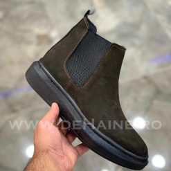 Ghete barbati piele intoarsa maro B3398  T53-3-Incaltaminte > Ghete piele naturala/intoarsa