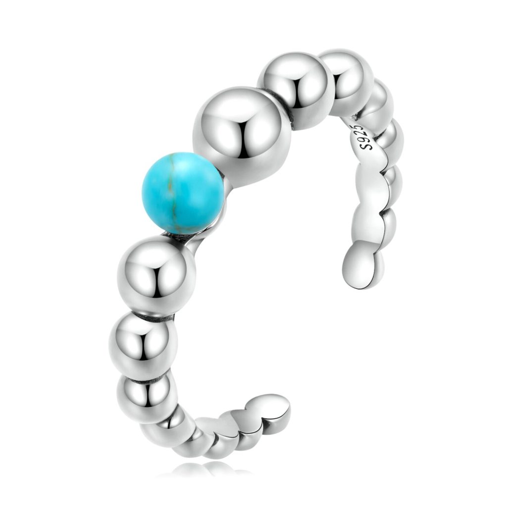 Inel reglabil din argint Beaded Turquoise-Inele >> Inele din argint