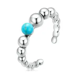 Inel reglabil din argint Beaded Turquoise-Inele >> Inele din argint