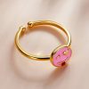 Inel reglabil din argint Pink Enamel Ring-Inele >> Inele din argint