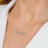 Lantisor Etern - Infint cu 3 nume decupate si cristale Swarovski - Argint 925-Personalizate >> Ocazie >> Familia mea