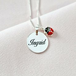 Lantisor Sweet Name - Pandantiv cu nume si charm Buburuza - Argint 925-Toate >> Argint 925 >> Lantisoare Argint >> Noutati