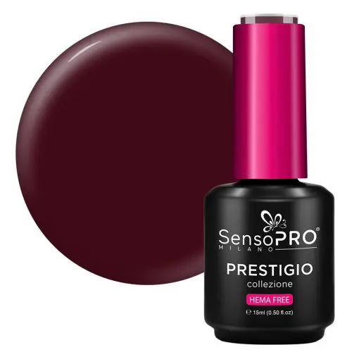 Oja Semipermanenta PRESTIGIO SensoPRO Milano - Burgundy Night 15ml-Oja Semipermanenta > Oja PRESTIGIO SensoPRO 15ml