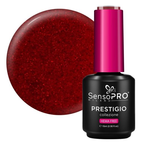 Oja Semipermanenta PRESTIGIO SensoPRO Milano - Cozy Burgundy 15ml-Oja Semipermanenta > Oja PRESTIGIO SensoPRO 15ml