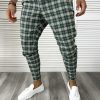 Pantaloni barbati eleganti verzi in carouri B8790  N7-4.2-Pantaloni > Pantaloni eleganti