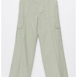 Pantaloni cargo din amestec de in-FEMEI-