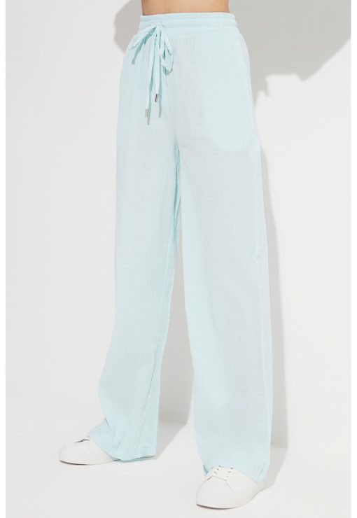 Pantaloni cu croiala ampla si snur-FEMEI-IMBRACAMINTE/Pantaloni si colanti