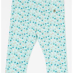 Pantaloni cu model floral si talie elastica-FETE-IMBRACAMINTE/Blugi