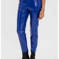 Pantaloni cu talie inalta si aspect lacuit Brenda-FEMEI-IMBRACAMINTE/Pantaloni si colanti
