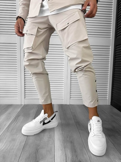 Pantaloni de trening barbati slim fit BEJ 6050 N7-3.1-Pantaloni