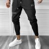 Pantaloni de trening conici negri B9869 D3-5.2-Pantaloni > Pantaloni de trening