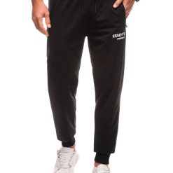 Pantaloni de trening cu buzunare cu fermoar-BARBATI-IMBRACAMINTE/Pantaloni si colanti