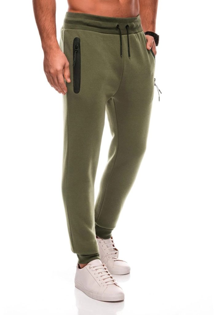 Pantaloni de trening cu buzunare cu fermoar-BARBATI-IMBRACAMINTE/Pantaloni si colanti
