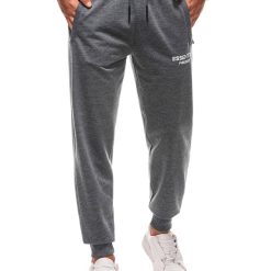 Pantaloni de trening cu buzunare cu fermoar-BARBATI-IMBRACAMINTE/Pantaloni si colanti