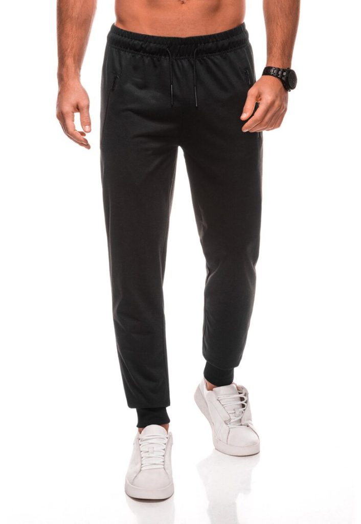 Pantaloni de trening cu buzunare cu fermoar-BARBATI-IMBRACAMINTE/Pantaloni si colanti