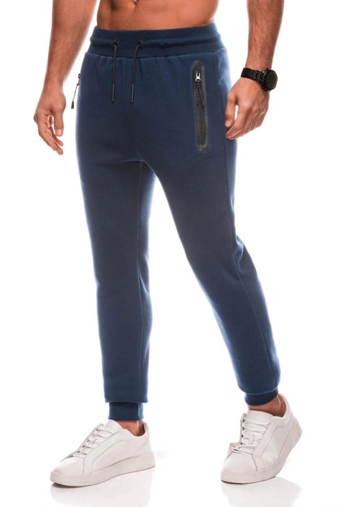Pantaloni de trening cu buzunare cu fermoar-BARBATI-IMBRACAMINTE/Pantaloni si colanti