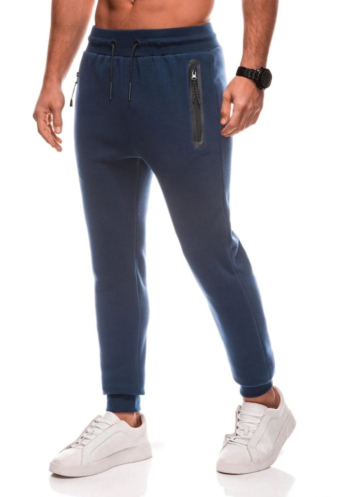 Pantaloni de trening cu buzunare cu fermoar-BARBATI-IMBRACAMINTE/Pantaloni si colanti