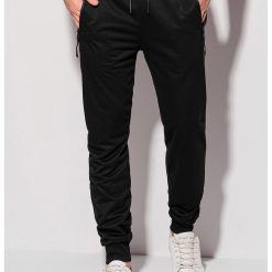 Pantaloni de trening cu talie medie si snur-BARBATI-IMBRACAMINTE/Pantaloni si colanti