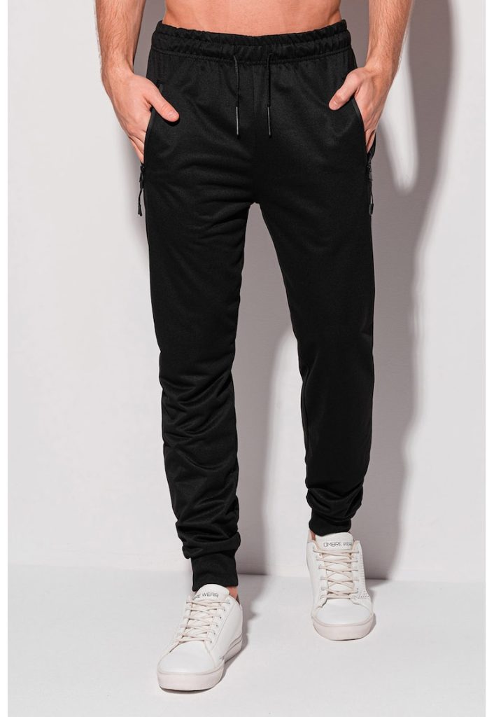 Pantaloni de trening cu talie medie si snur-BARBATI-IMBRACAMINTE/Pantaloni si colanti
