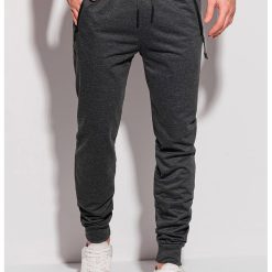 Pantaloni de trening cu talie medie si snur-BARBATI-IMBRACAMINTE/Pantaloni si colanti