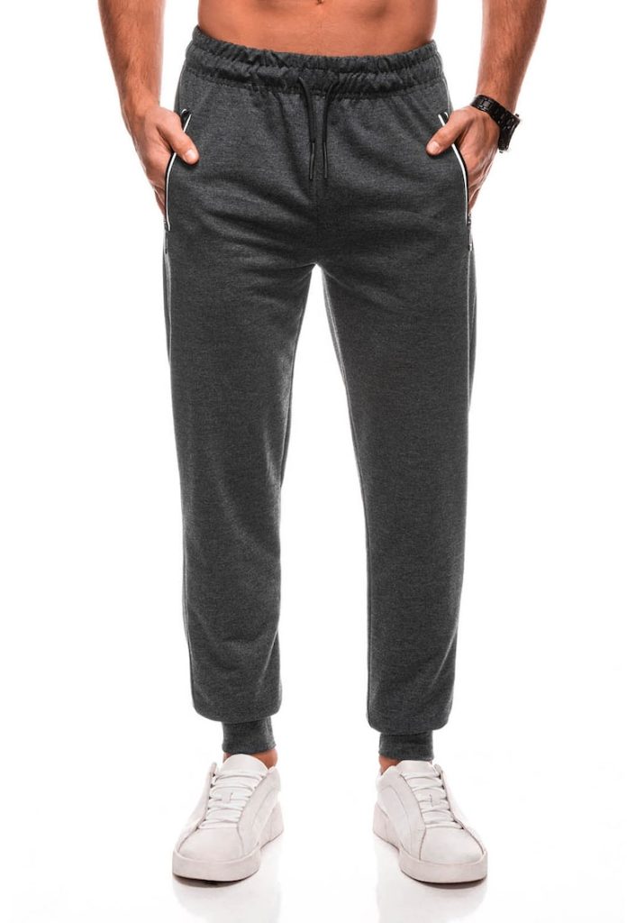 Pantaloni de trening din amestec de bumbac cu snururi-BARBATI-IMBRACAMINTE/Pantaloni si colanti