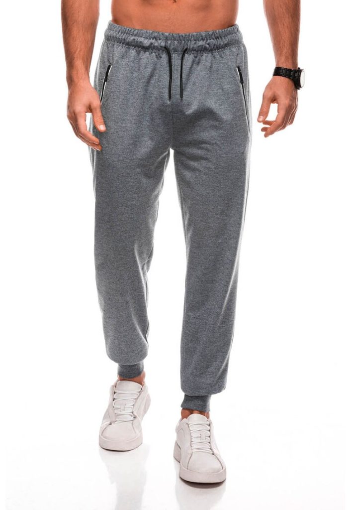 Pantaloni de trening din amestec de bumbac cu snururi-BARBATI-IMBRACAMINTE/Pantaloni si colanti