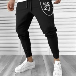 Pantaloni de trening negri conici 10140 P19-4.3-Pantaloni > Pantaloni de trening