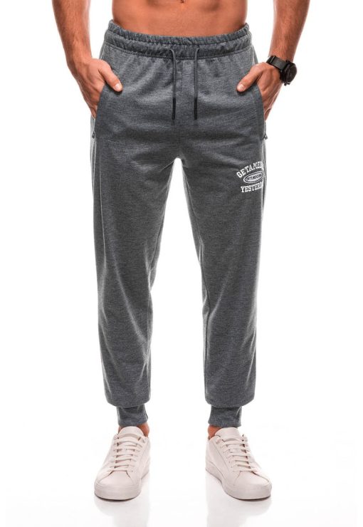 Pantaloni din amestec de bumbac cu buzunare cu fermoar-BARBATI-IMBRACAMINTE/Pantaloni si colanti