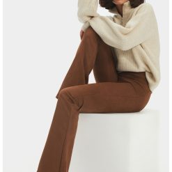 Pantaloni evazati cu talie inalta-FEMEI-