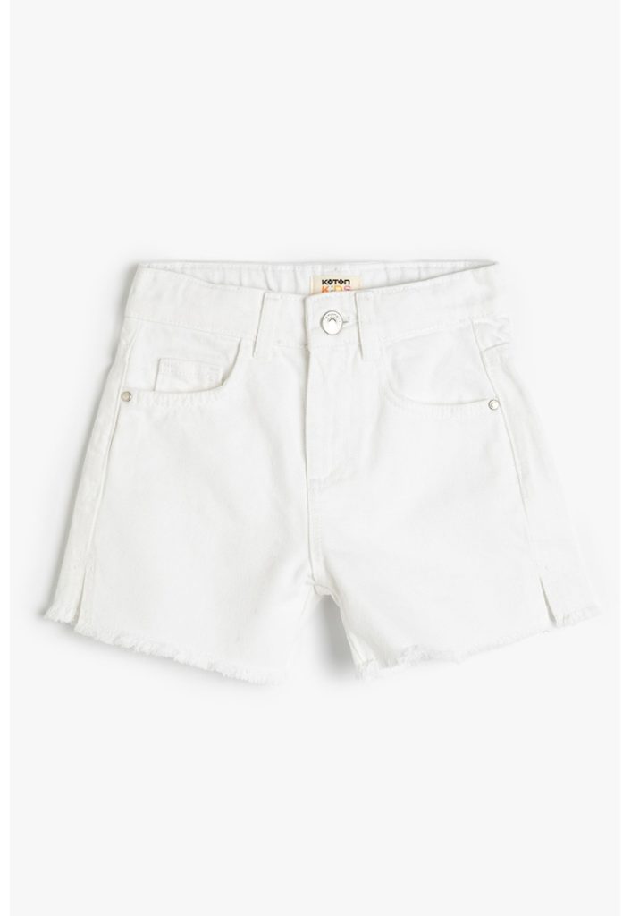Pantaloni scurti uni cu talie inalta-FETE-