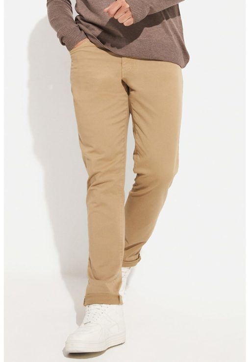 Pantaloni slim fit din amestec de bumbac-BARBATI-